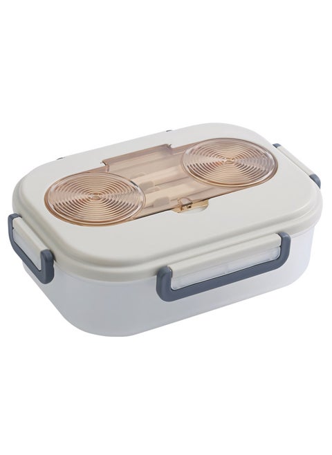 Lunch Box with Cutlery and Transparent Lid, 1300ml - Durable Food Container, Leak-Proof Lunchbox, Perfect for School, Work, and Travel, with Convenient Cutlery Included