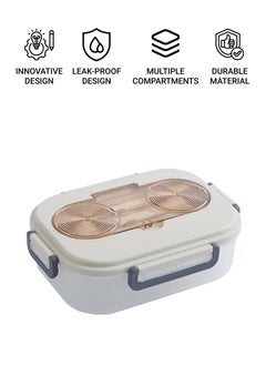 flâneur Lunch Box with Cutlery and Transparent Lid, 1300ml - Durable Food Container, Leak-Proof Lunchbox, Perfect for School, Work, and Travel, with Convenient Cutlery Included  - Image 3