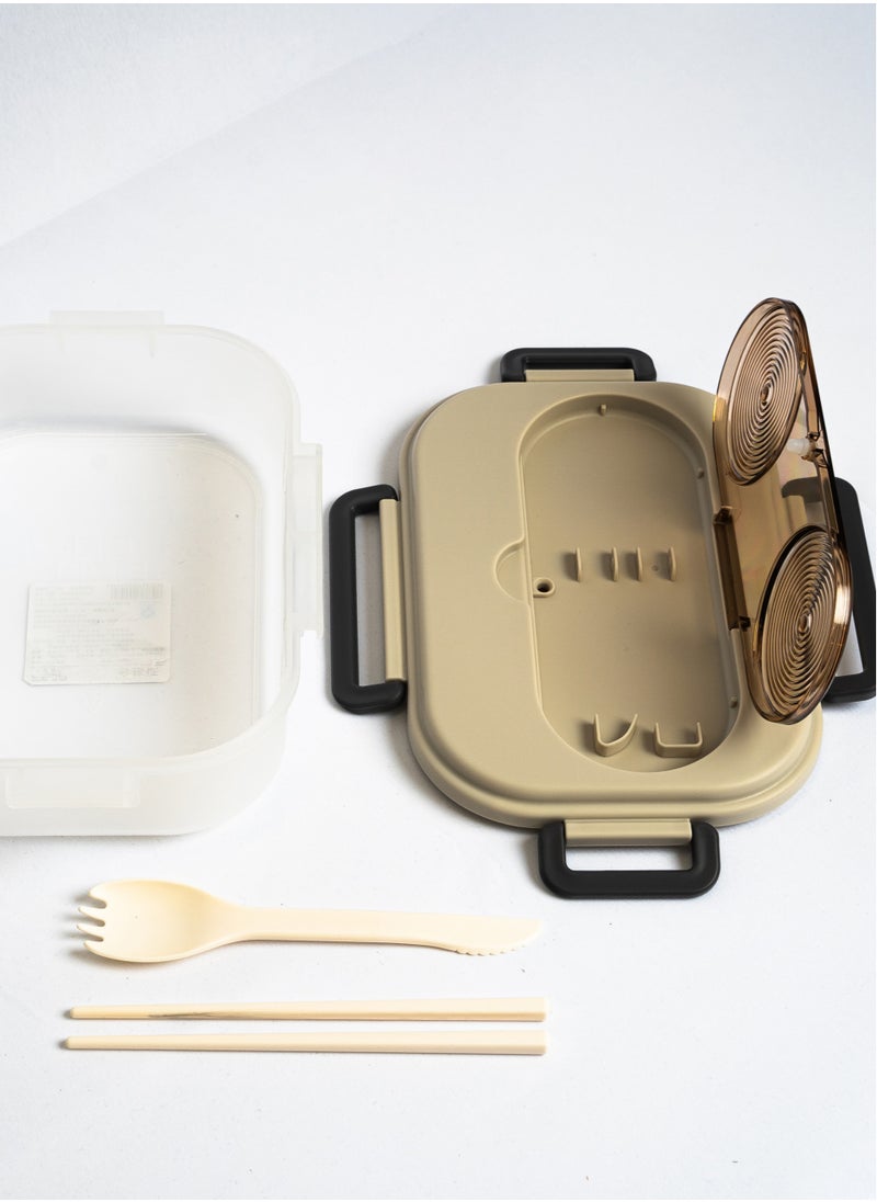 flâneur - Lunch Box with Cutlery and Transparent Lid, 1300ml - Durable Food Container, Leak-Proof Lunchbox, Perfect for School, Work, and Travel, with Convenient Cutlery Included - Image 1