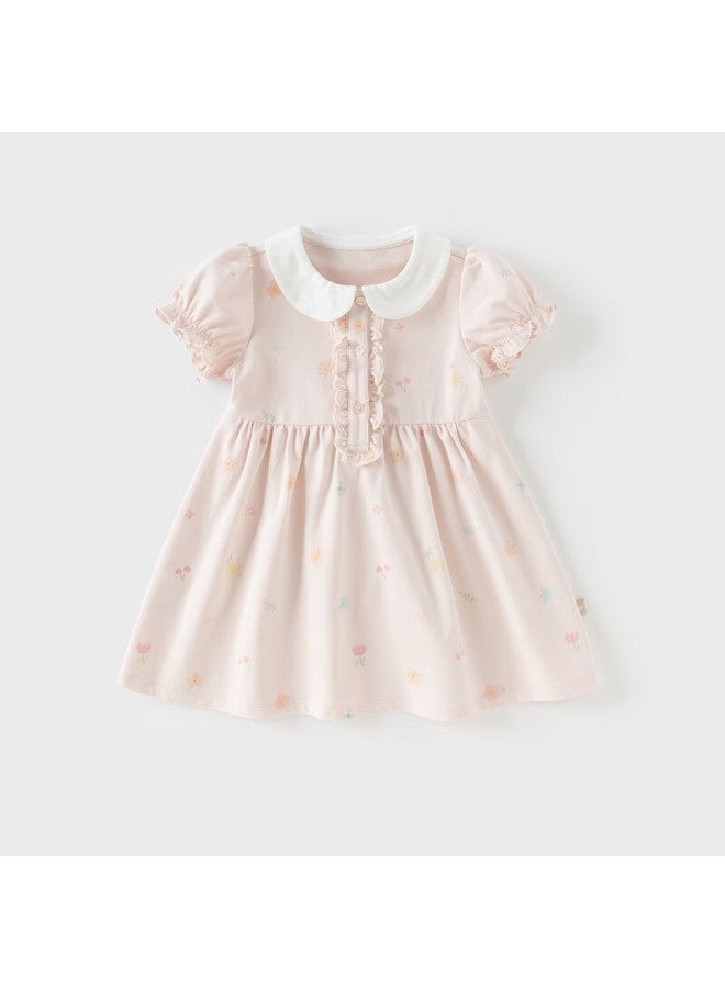 Dave & Bella David Bella Xia Girls' College Style Dress Children'S Western Style Dress Baby Printed Clothes - Image 1