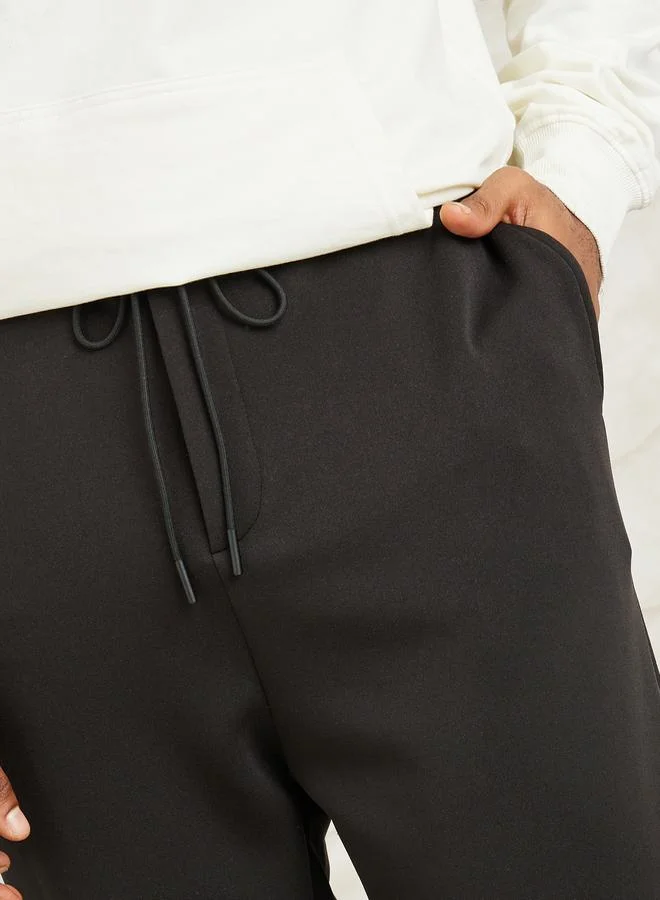 Styli Scuba Knit Relaxed Fit Turn Up Pants