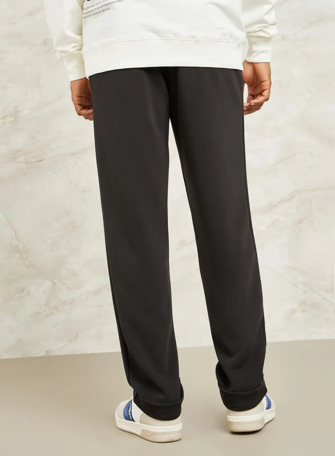 Styli Scuba Knit Relaxed Fit Turn Up Pants