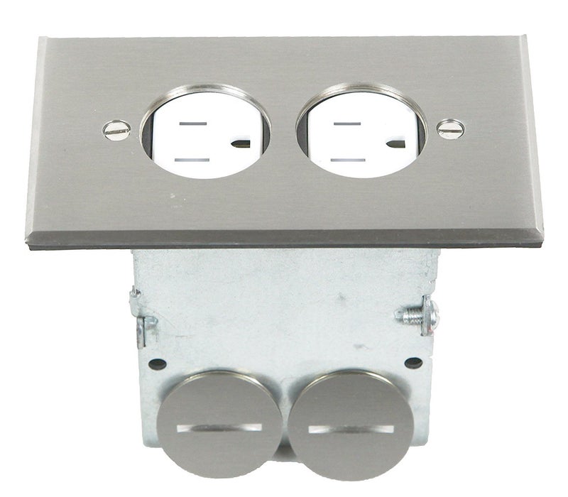 ENERLITES Screw Cap Cover Floor Box kit, 5” x 2.8” 1-Gang, 20A Tamper-Weather Resistant Duplex Receptacle Outlet, Watertight Gasket, Corrosive Resistant, UL Listed, 975506-SS, Stainless Steel - Image 5