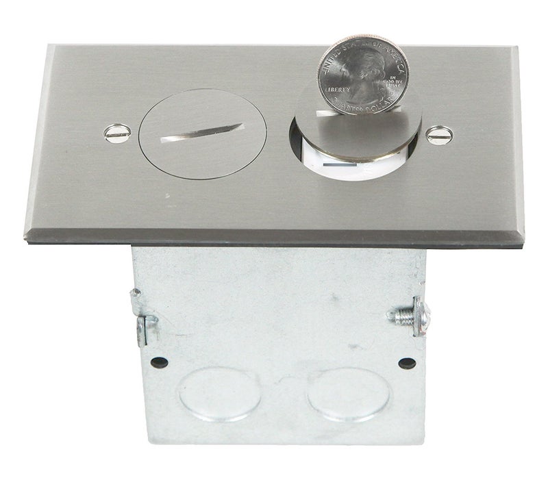 ENERLITES Screw Cap Cover Floor Box kit, 5” x 2.8” 1-Gang, 20A Tamper-Weather Resistant Duplex Receptacle Outlet, Watertight Gasket, Corrosive Resistant, UL Listed, 975506-SS, Stainless Steel - Image 4