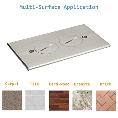ENERLITES Screw Cap Cover Floor Box kit, 5” x 2.8” 1-Gang, 20A Tamper-Weather Resistant Duplex Receptacle Outlet, Watertight Gasket, Corrosive Resistant, UL Listed, 975506-SS, Stainless Steel - Image 3