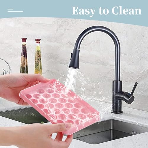 Home-Cloud HomeCloud Ice Cube Trays with Box, Lid & a Scoop (33x3=99Cubes) - Perfect for Chilled Drinks | Complete Set with Packs of 3 Trays, Ice Bin with Lid and Scoop - BPA Free, Easy Release (Pink+Blue) - Image 4