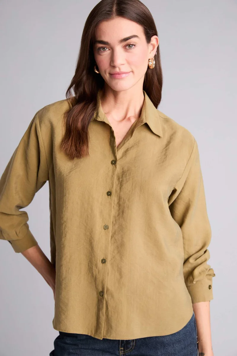 ديفاكتو Shirt Collar modal Long Sleeve Shirt