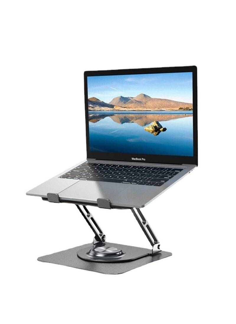 Arabest - Laptop Stand for Office 360° Rotating Base, Height Adjustable Laptop Stand, Adjustable Aluminum Laptop Stand Foldable - Image 1