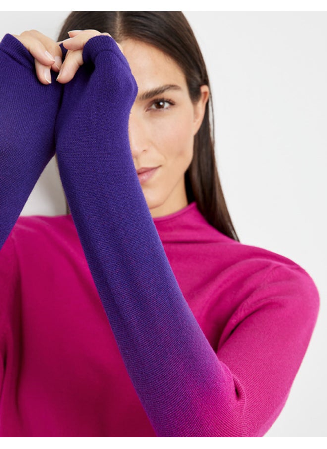 GERRY WEBER فستان محبوك بياقة مرتفعة وتدرج الألوان  - Image 5