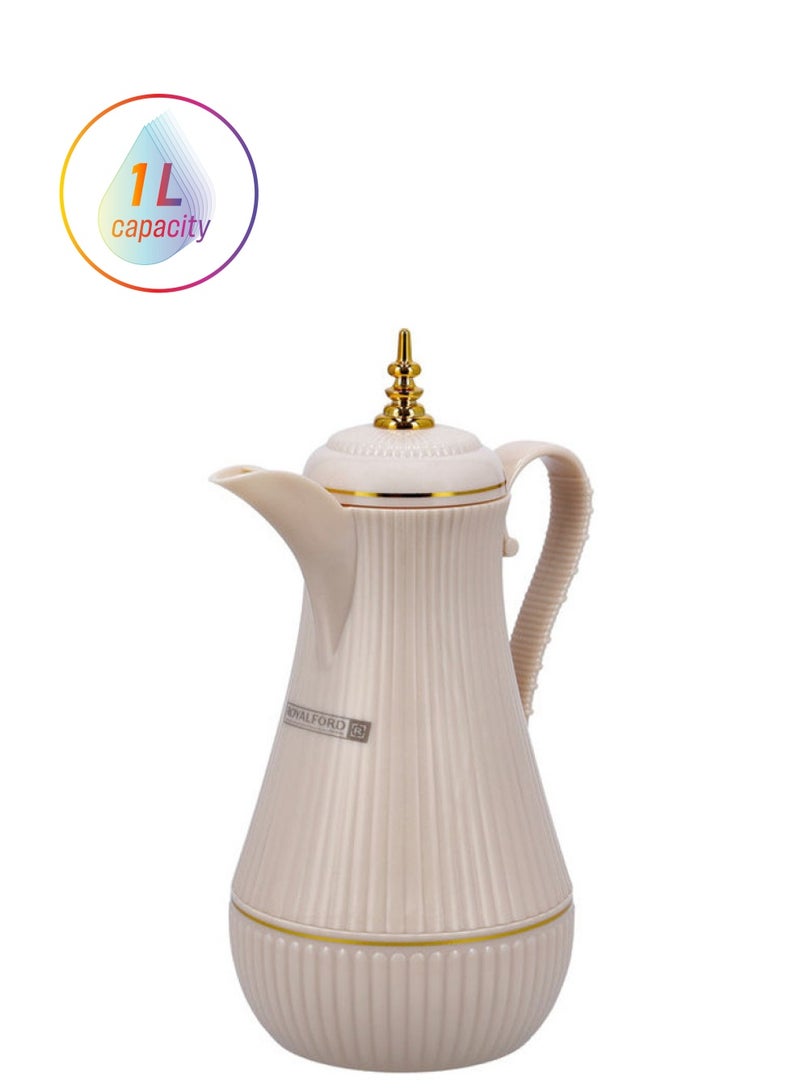 Royalford Daaria Double Wall Vacuum Flask Beige 1Liters - Image 1