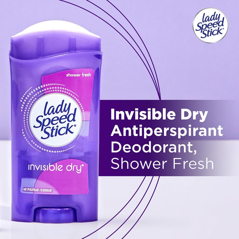 Lady Speed Stick مزيل العرق السريع للسيدات غير المرئي، رائحة منعشة، 2.3 أونصة، 4 عبوات - Image 2