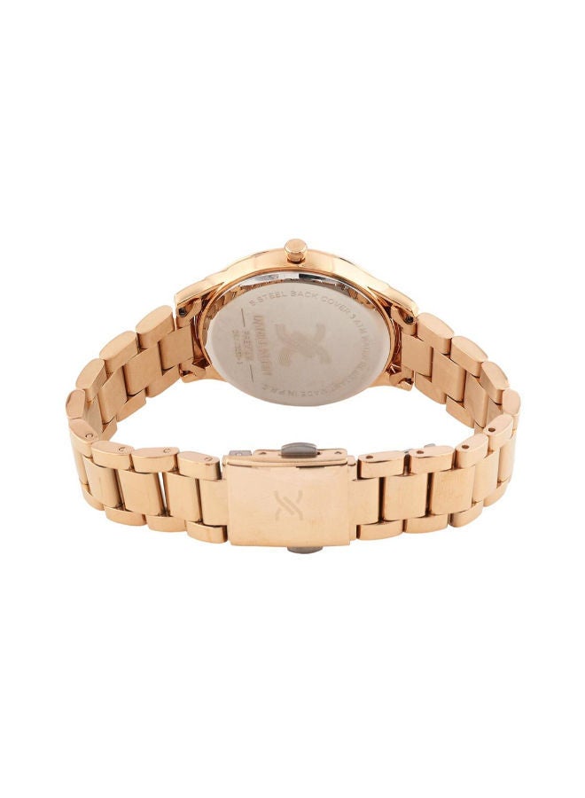 DANIEL KLEIN ساعة يد دائرية أنالوج من الفولاذ المقاوم للصدأ من دانييل كلاين للنساء بمينا سوداء DK.1.13250-6 - Image 3