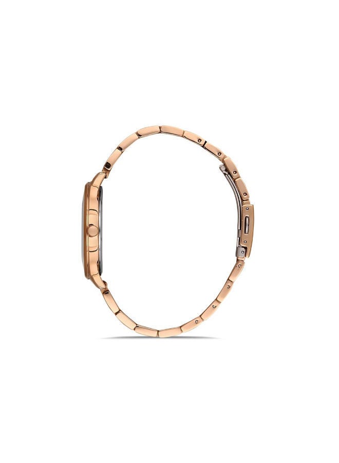 DANIEL KLEIN ساعة يد دائرية أنالوج من الفولاذ المقاوم للصدأ من دانييل كلاين للنساء بمينا سوداء DK.1.13250-6 - Image 2