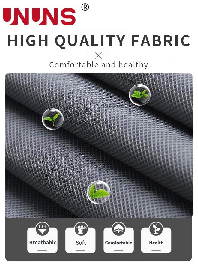 UNUNS Wardrobe Storage Closet,Fabric Clothes Organizer With Side Pockets,Zipper And Hanging Rail,Foldable Non-Woven Textile Storage Clothing Rack,Grey  - Image 5