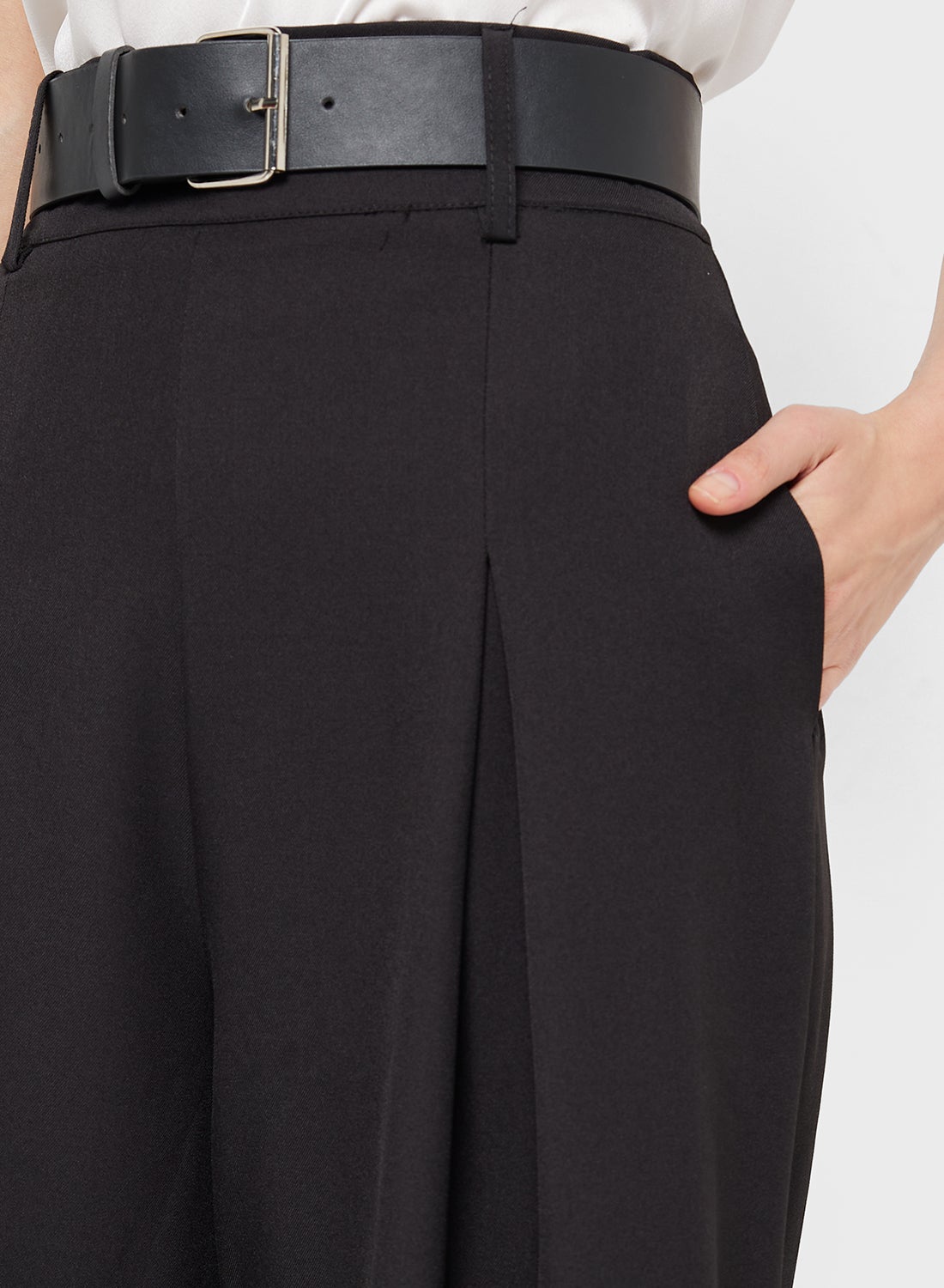 パンツ eLLa pleats hem pants (black) ella pleats hem pants (black)