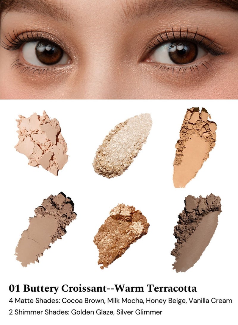 Flower Knows The Sweetie Bear Collection 6-Color Makeup Palette – 01 Buttery Croissant (Warm Terracotta) - Image 3