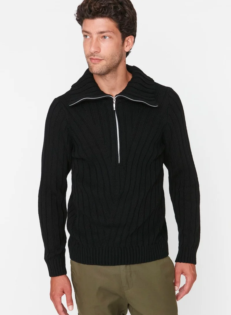 trendyol Half Zip Turtle Neck Sweater