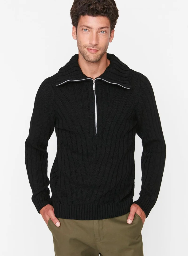 trendyol Half Zip Turtle Neck Sweater