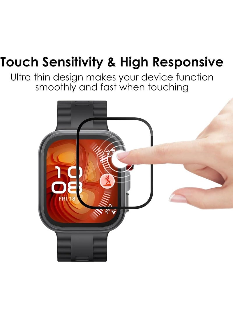 Tempered Glass Screen Protector for Huawei Watch Fit 4 Pro, Pack of 3, HD TPU Material, Soft Film, Anti-Bubble, Easy Installation, Wet Applied Protective Film - Image 4