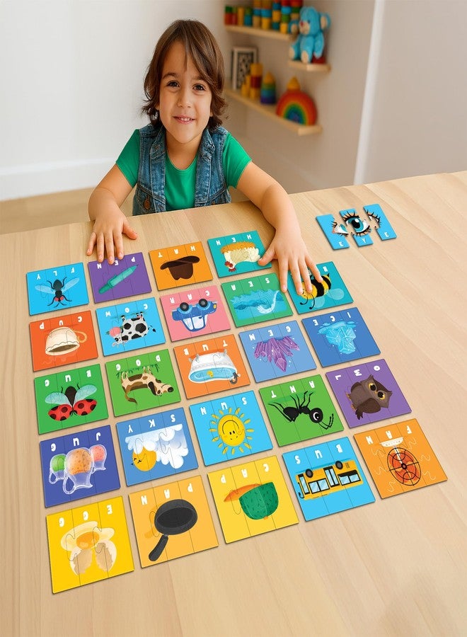 Play Panda Learning Puzzle 3 Letter Words, Type 2-75 Piece Spelling Puzzle Set with Spelling Guide, Word Puzzle Game for Kids, Letter Recognition and Early Reading Puzzle Game for Boys and Girls - Image 5