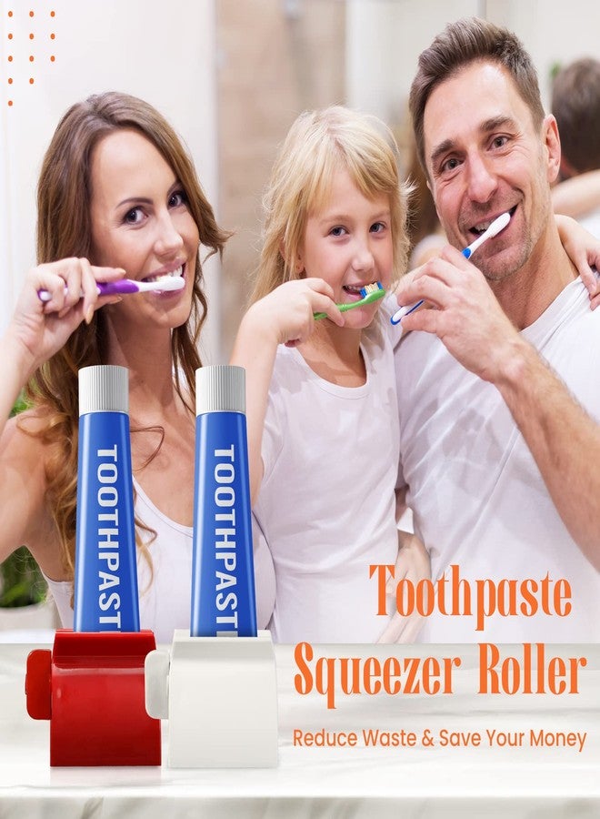 ISKYBOB Set of 2 Rolling Tube Toothpaste Squeezer Dispenser Toothpaste Seat Holder Stand - Image 5