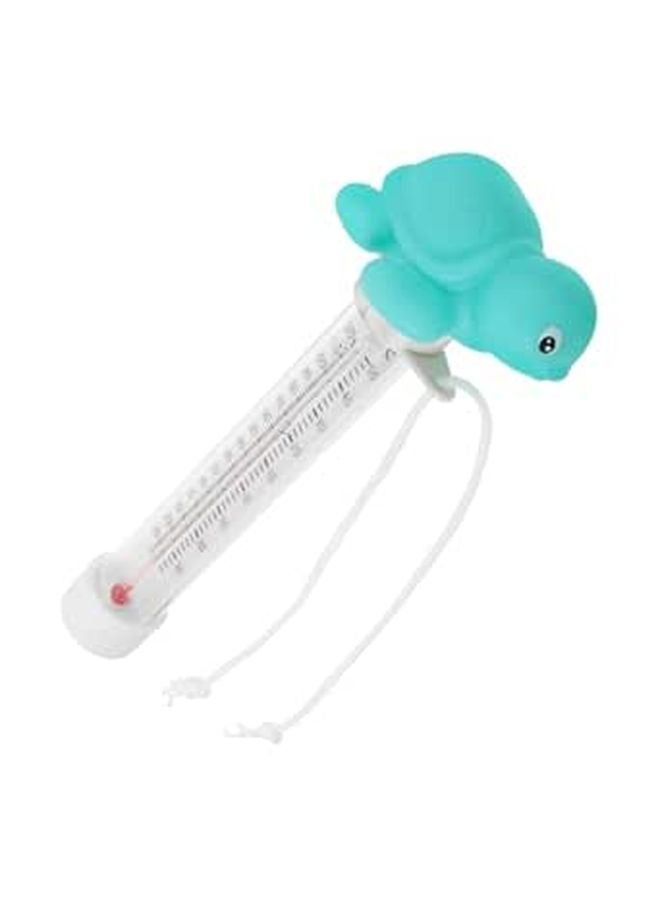 Large Blue Turtle Floating Pool Thermometer for Spas Pools with Rope - Image 1