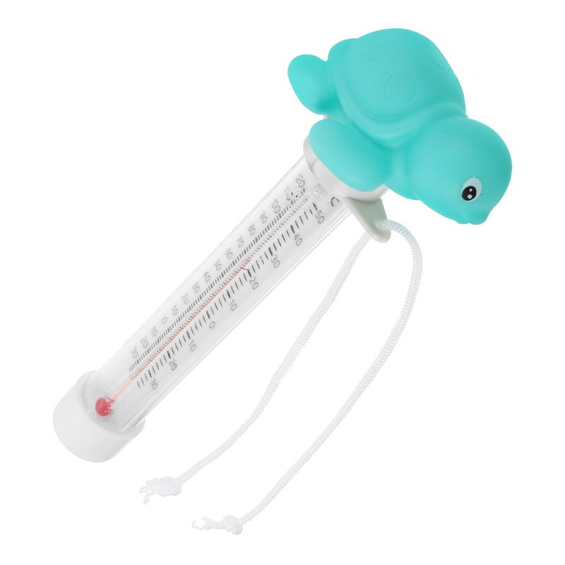 Large Blue Turtle Floating Pool Thermometer for Spas Pools with Rope - Image 2