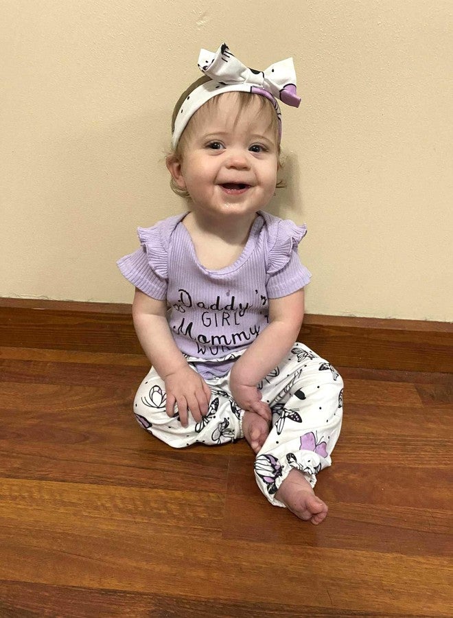 AMAWMW Newborn Baby Girl Summer Outfit Ribbed Romper Butterfly Pants Infant Baby Girl Clothes Gifts Set Cute Newborn Essentials - Image 2
