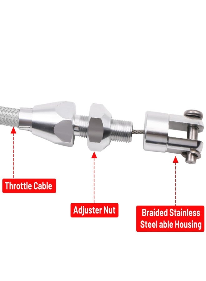 BOMLING طقم كابلات دواسة الوقود BOMLING LS، طقم كابلات دواسة وقود مضفرة بطول 36 بوصة متوافق مع محركات شيفروليه LS1 موديلات 97-07 سعة 4.8 لتر، 5.3 لتر، 5.7 لتر، و6.0 لتر - Image 3