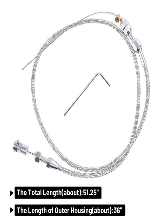 BOMLING طقم كابلات دواسة الوقود BOMLING LS، طقم كابلات دواسة وقود مضفرة بطول 36 بوصة متوافق مع محركات شيفروليه LS1 موديلات 97-07 سعة 4.8 لتر، 5.3 لتر، 5.7 لتر، و6.0 لتر - Image 5