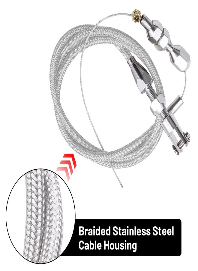 BOMLING طقم كابلات دواسة الوقود BOMLING LS، طقم كابلات دواسة وقود مضفرة بطول 36 بوصة متوافق مع محركات شيفروليه LS1 موديلات 97-07 سعة 4.8 لتر، 5.3 لتر، 5.7 لتر، و6.0 لتر - Image 4