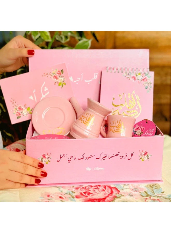 Handmade Beauty Romantic Gift Coffee Set – For a Heart I Love Pink Edition – Elegant Mug, Saucer, Spoon & Gift Box – Perfect Valentine’s Day, Anniversary, Birthday, or Just Because Gift for Her - Image 1