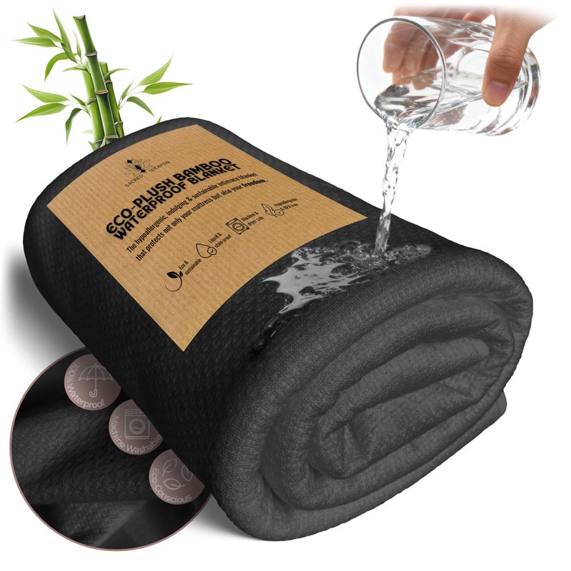 Sacred Weapon Bamboo Waterproof Blanket Bed Blanket for Couples Moments Bed Blankets Soft Hypoallergenic Bamboo Blankets Leakproof Cooling for Beds Couch Pet Use King Size 80x90