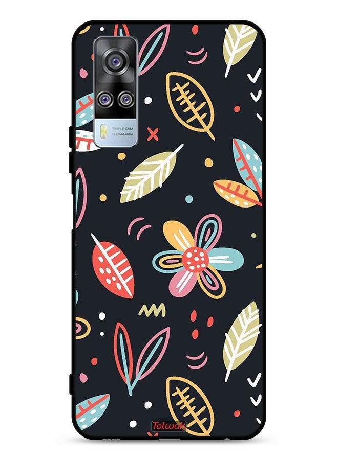 Tolwak vivo Y51 2020 Protective Case Cover Flowers And Leaves Abstract Art - Image 1
