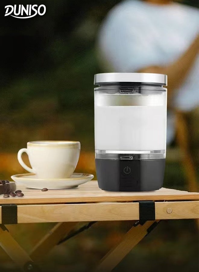 DUNISO خلاط حليب كهربائي محمول صغير بخار حليب أوتوماتيكي يعمل بصمت متعدد الوظائف لصنع رغوة الحليب الساخن والبارد مع داخل غير لاصق لتسخين الحليب للقهوة، الشوكولاتة الساخنة، الحليب، اللاتيه، الكابتشينو - Image 1