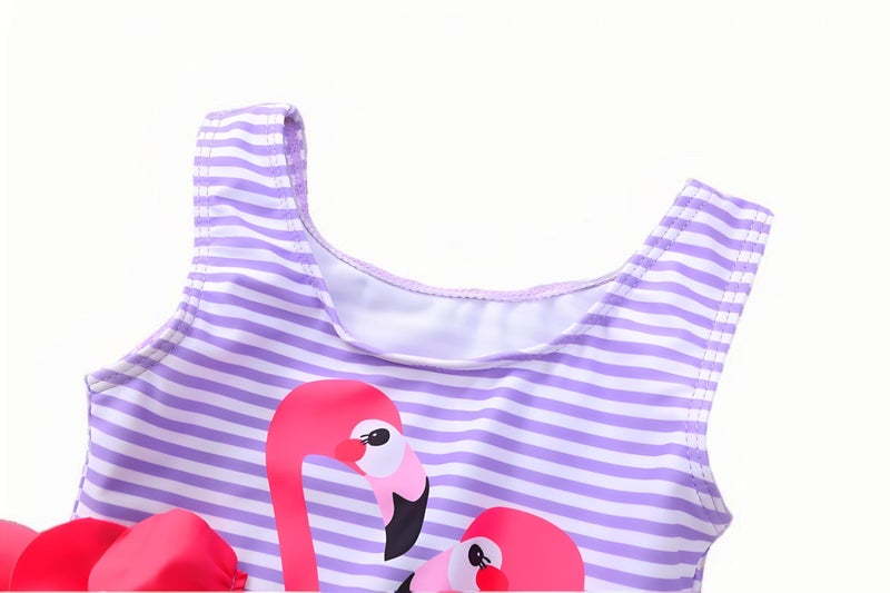 Kimjun Baby Girls One Piece Swimsuit Swimwear Toddler Kid Flamingo Bikini Bathing Suit Sunsuit Rash Guard Purple 80 - Image 5