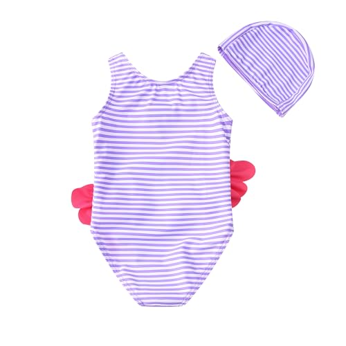 Kimjun Baby Girls One Piece Swimsuit Swimwear Toddler Kid Flamingo Bikini Bathing Suit Sunsuit Rash Guard Purple 80 - Image 2