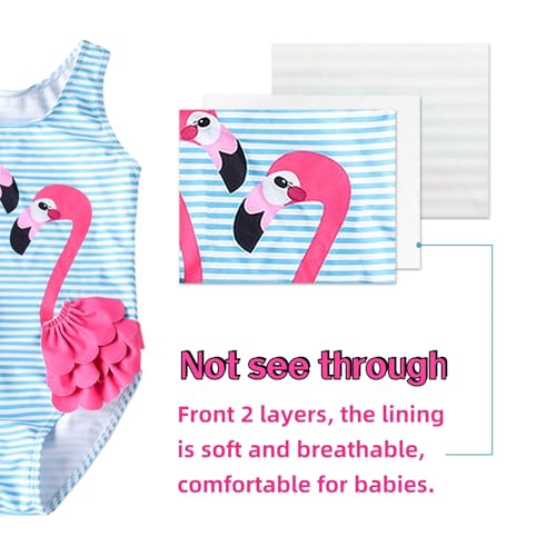 Kimjun Baby Girls One Piece Swimsuit Swimwear Toddler Kid Flamingo Bikini Bathing Suit Sunsuit Rash Guard Purple 80 - Image 3