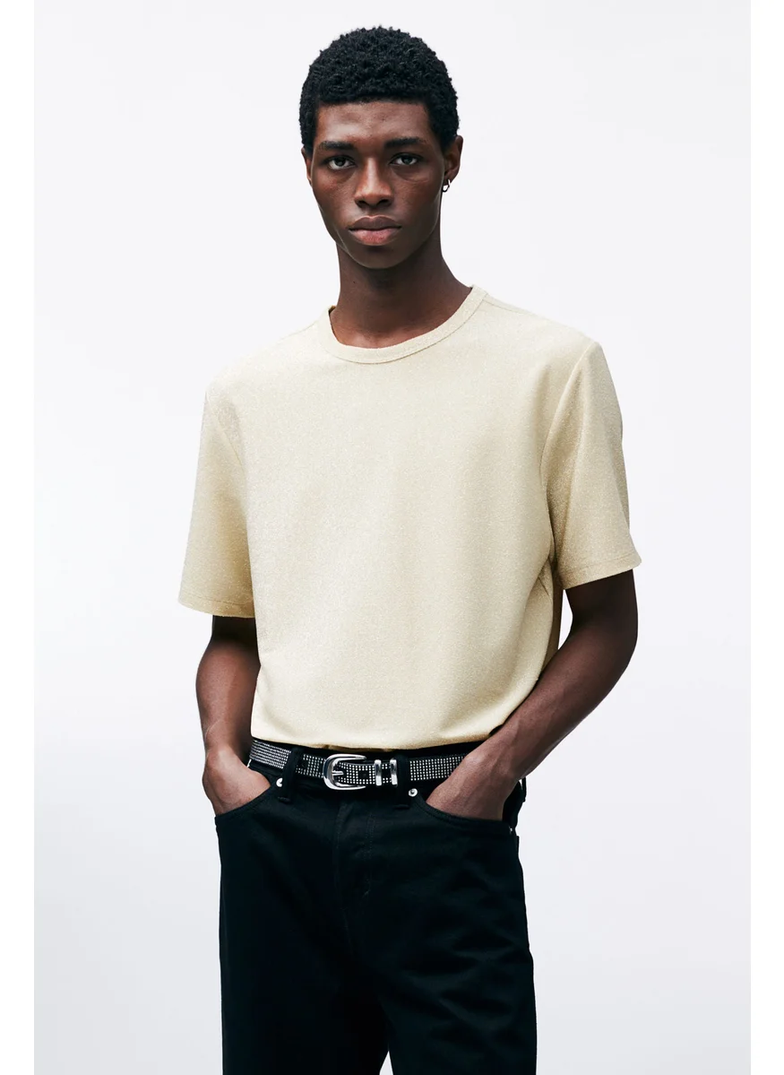 H&M Regular Fit Glittery T-Shirt