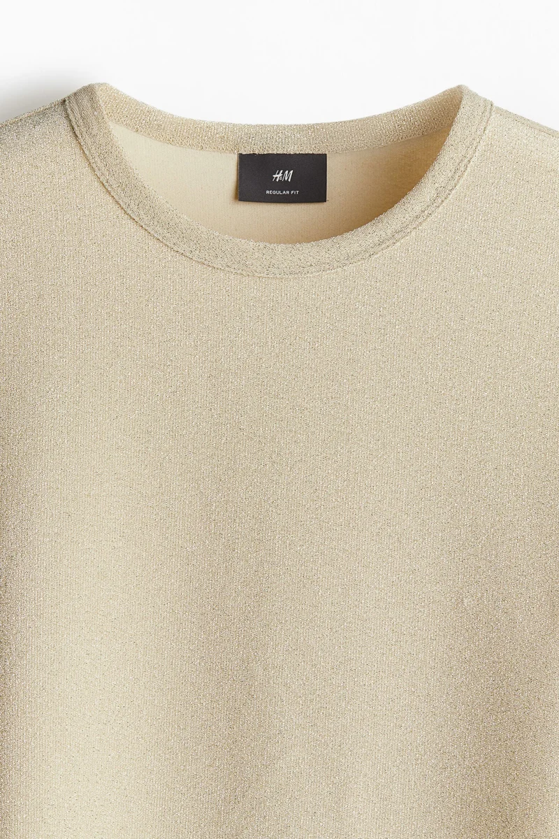 H&M Regular Fit Glittery T-Shirt