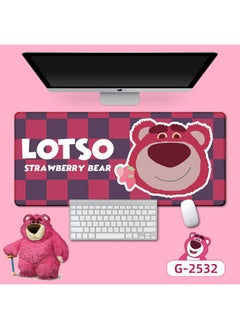 Long Strawberry Bear Mouse Mat Office Game Table Mat Prevention Mouse Hand Keyboard Mat Good Luck Rolling Table Mat-Color:300*600*3mm-Pattern:Strawberry Bear -4
