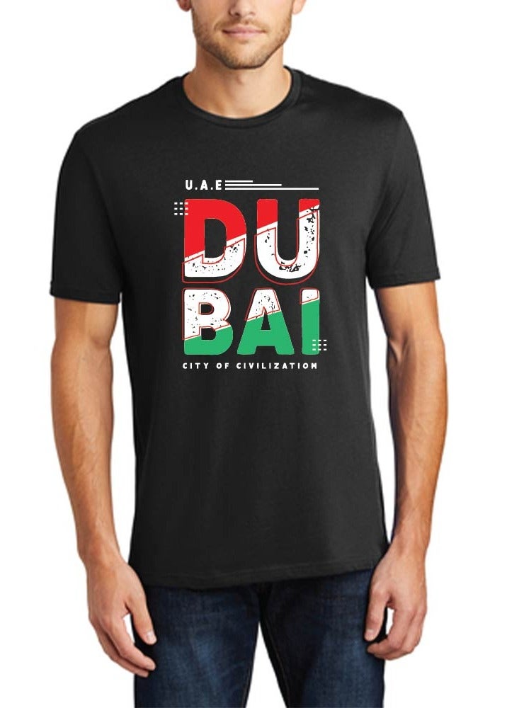 PRINTSHOP4ME I Love Dubai Adult Mens T-Shirt - Round Neck with Short Sleeve - Men Cotton T-Shirt -  Printed T-Shirt - Perfect for Dubai Souvenir  - Image 1
