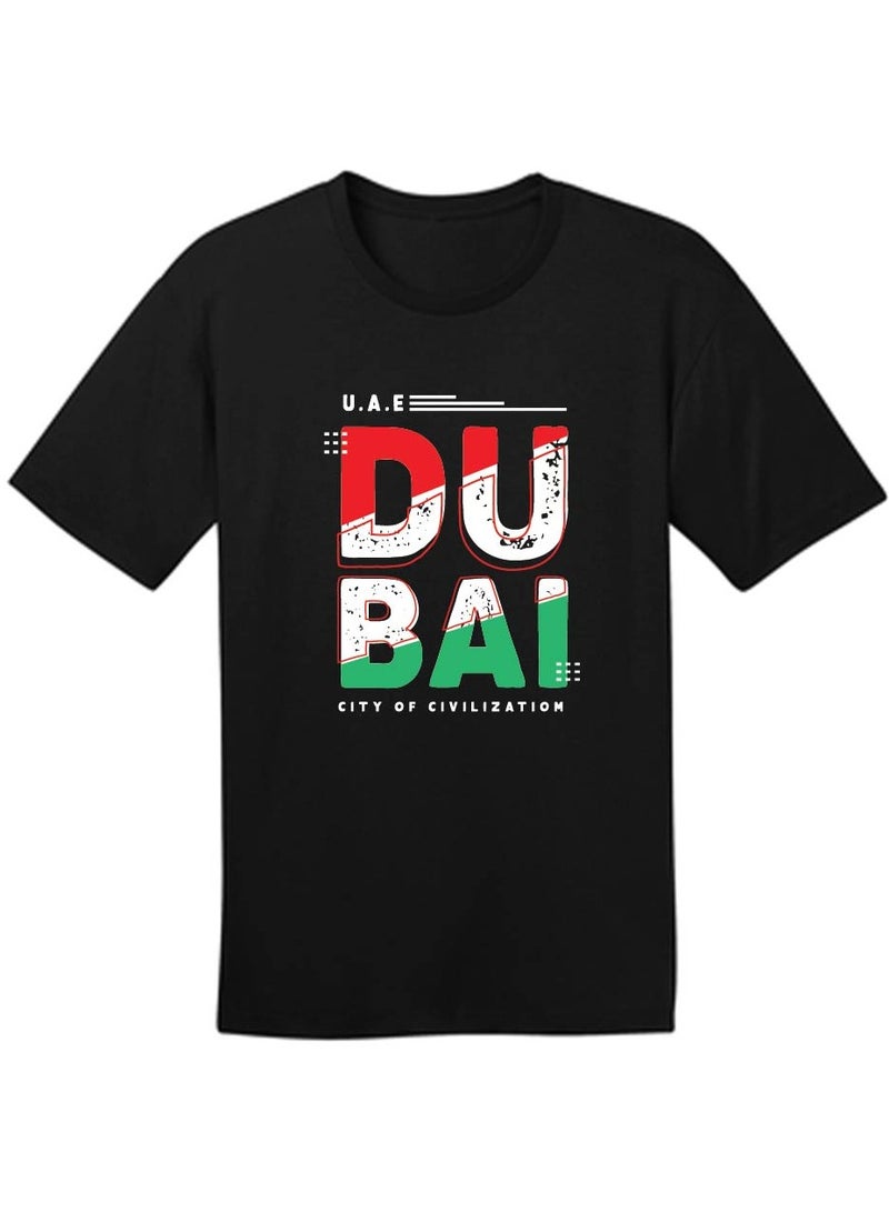 PRINTSHOP4ME I Love Dubai Adult Mens T-Shirt - Round Neck with Short Sleeve - Men Cotton T-Shirt -  Printed T-Shirt - Perfect for Dubai Souvenir  - Image 3