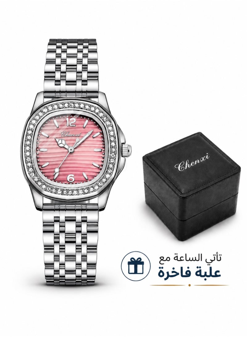 Chenxi Women’s Quartz Wrist Watch with Luxury Diamond-Studded Design, Water Resistant, Scratch-Resistant Glass, Stainless Steel Strap with Elegant Box - Image 1