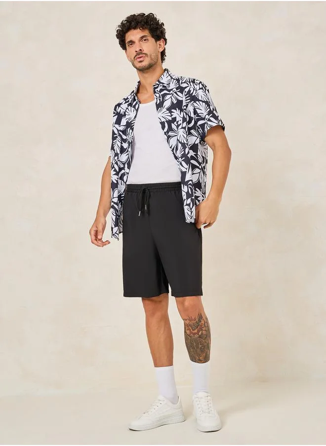 ستايلي Summer Tropical Print Shirt & Shorts Co-Ords