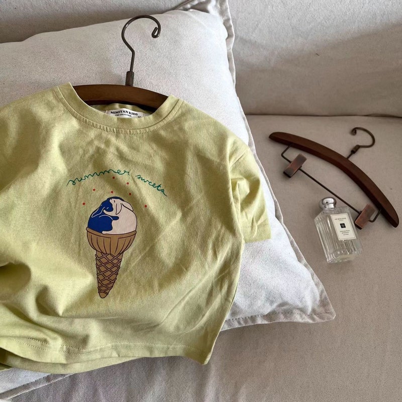 Korean Style Children'S T-Shirt For Boys And Girls Cartoon Printed Cotton Short Sleeve Mid-Children'S Western Style Loose Top T - Image 4