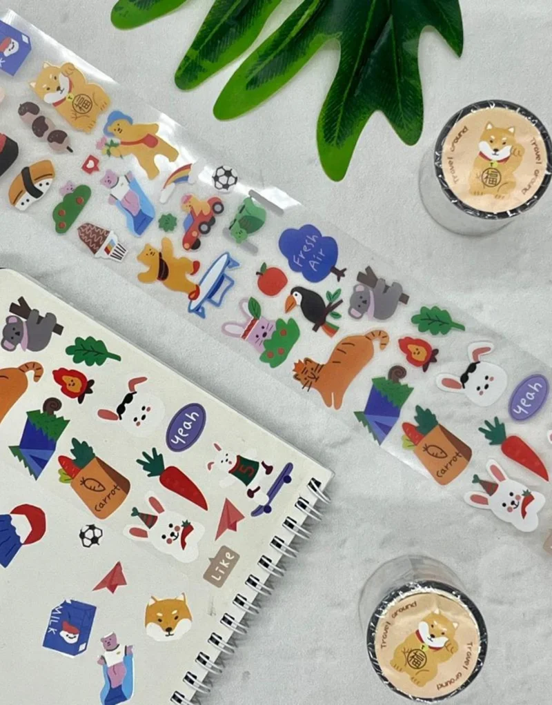 Kağıt Gemi Dükkan Paper Ship Shop Cute Traveler Dog Washi Tape / Washi Tape / Sticker / Bullet Journal / Notebook Decoration