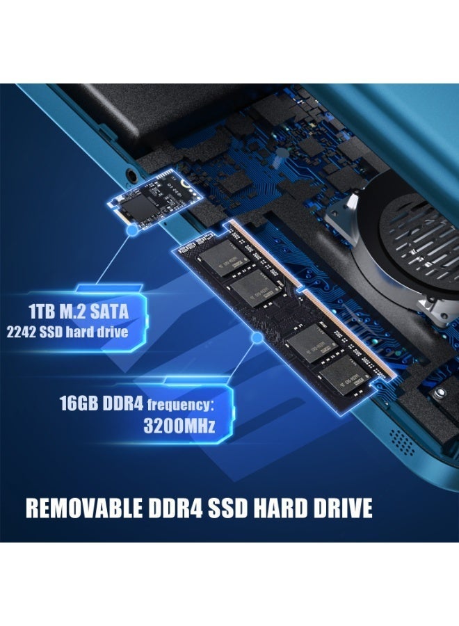 أنبيرنيك جهاز ألعاب محمول Anbernic WIN600 بنظام Windows 11، معالج AMD Athlon Silver 3050E، ذاكرة 8GB RAM، سعة تخزين 256GB SSD، شاشة IPS تعمل باللمس مقاس 5.94 بوصة، لون أسود، يدعم تشغيل أكثر من 30,000 ROM. - Image 4