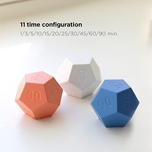 mooas Dodecagon Time Ball Rechargeable Mini Timer (White), 11 Preset Times, Desk & Study Productivity Timer, Sound/Vibrate/Mute, Easy to Use - Image 2
