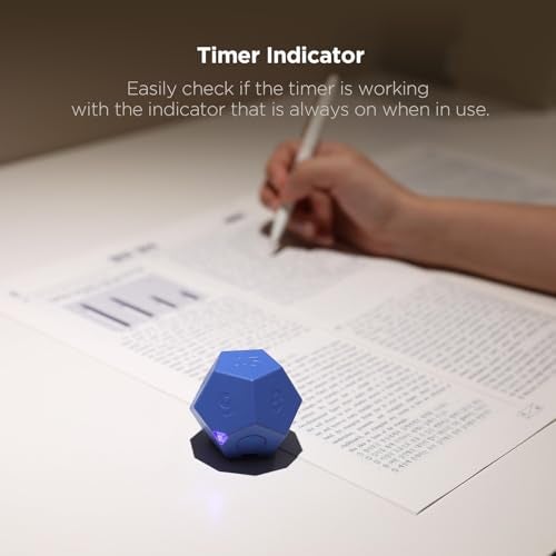 mooas Dodecagon Time Ball Rechargeable Mini Timer (White), 11 Preset Times, Desk & Study Productivity Timer, Sound/Vibrate/Mute, Easy to Use - Image 4